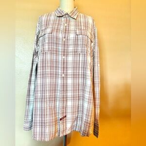 Ecko Unlimited Burgundy and White Casual Button Down Shirt